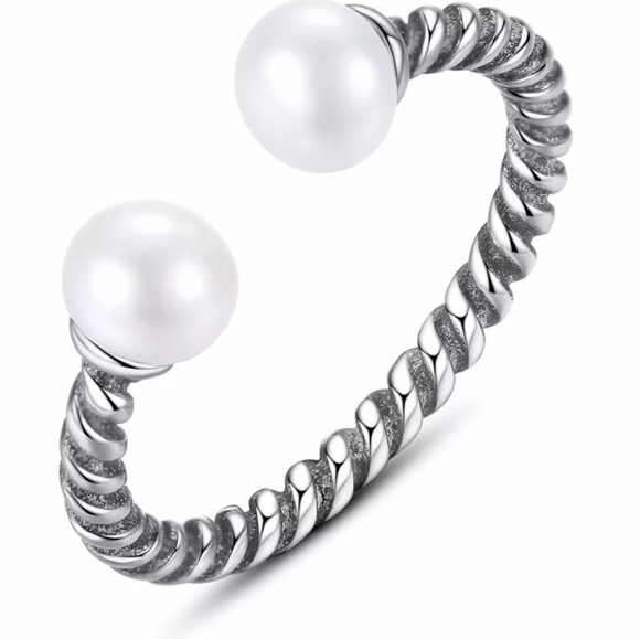 *NEW Pearl Twist Ring | 925 Sterling Silver - Picture 2 of 15